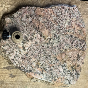 Granite Fly Guy Rose Granite Pedestal Base