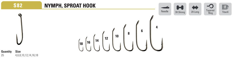Mustad Heritage S82 3906b 2XL 3XH, DE, Nymph Hook - Image 3
