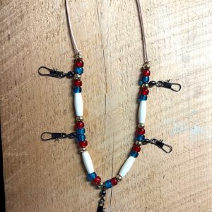 Fly Fishing Lanyard: Hand Assembled Using Authentic Native American Materials, Overseas sourced, Assembled and Designed in USA.