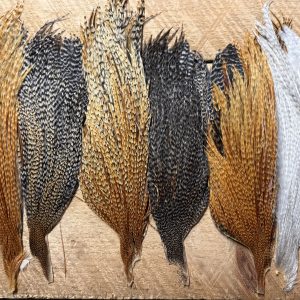 Metz Cree , Grizzly, Barred Ginger Variant Rooster Capes ( Half Cape )